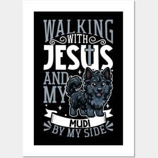 Jesus and dog - Mudi Posters and Art